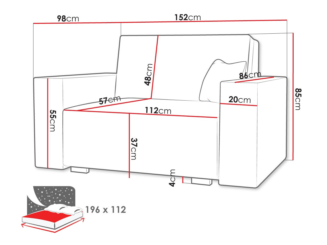 Kanapéágy Columbus 194 (Neve 3)