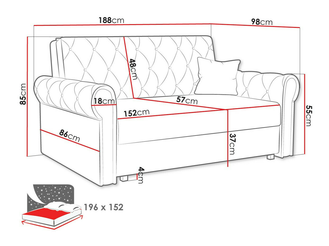 Kanapéágy Columbus 196 (Paros 2)