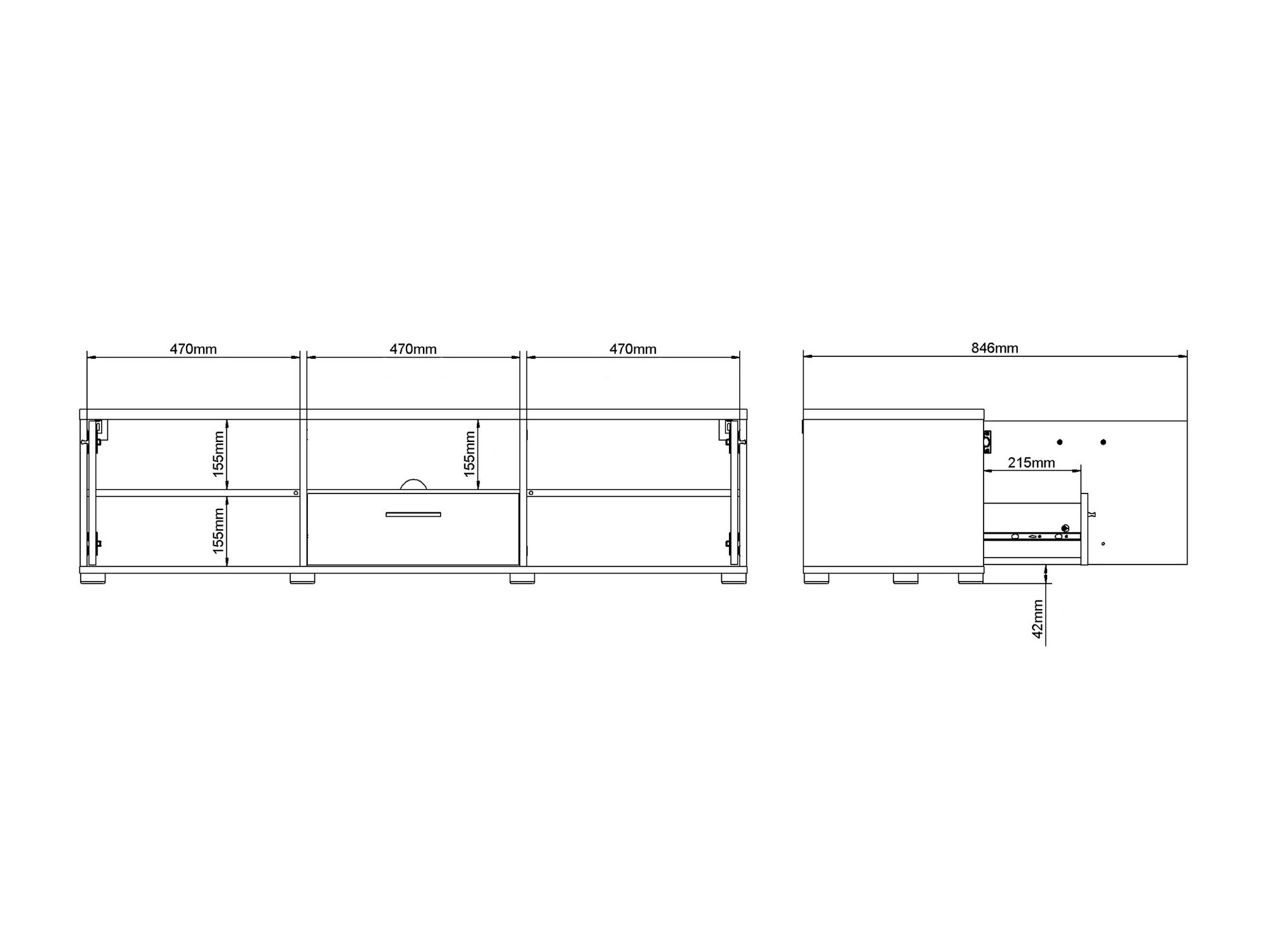 TV-állvány Tustin 218 (Fehér)