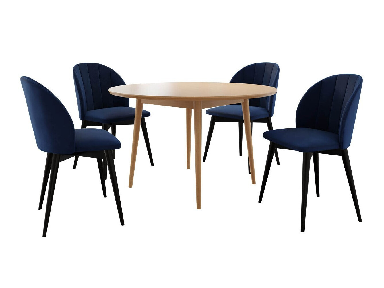 Étkezőgarnitúra Racine 127 (Fekete + Magic Velvet 2216)