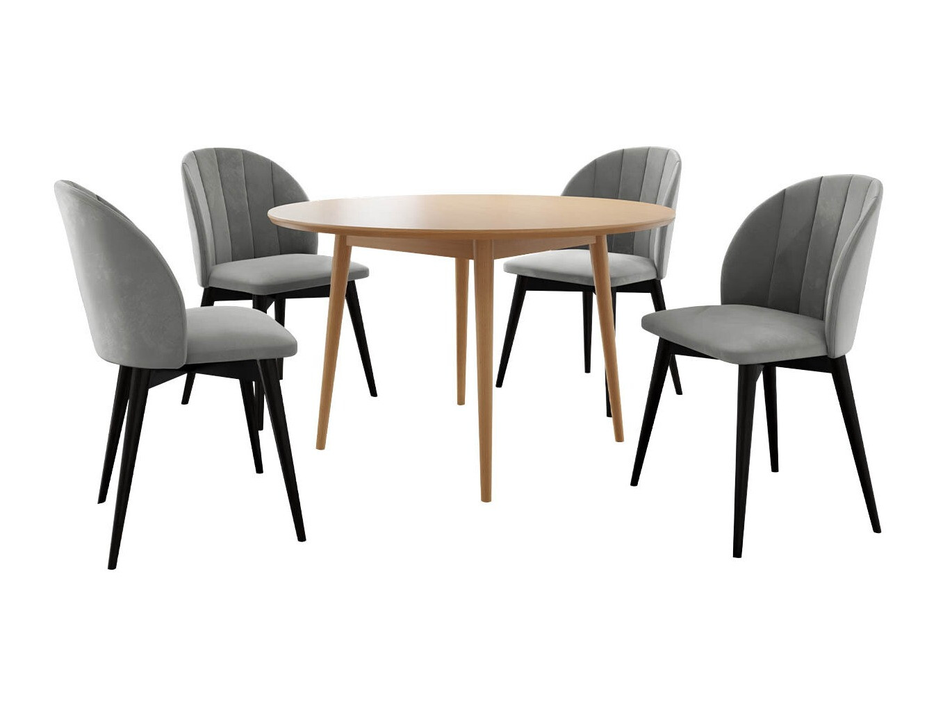 Étkezőgarnitúra Racine 127 (Fekete + Magic Velvet 2217)