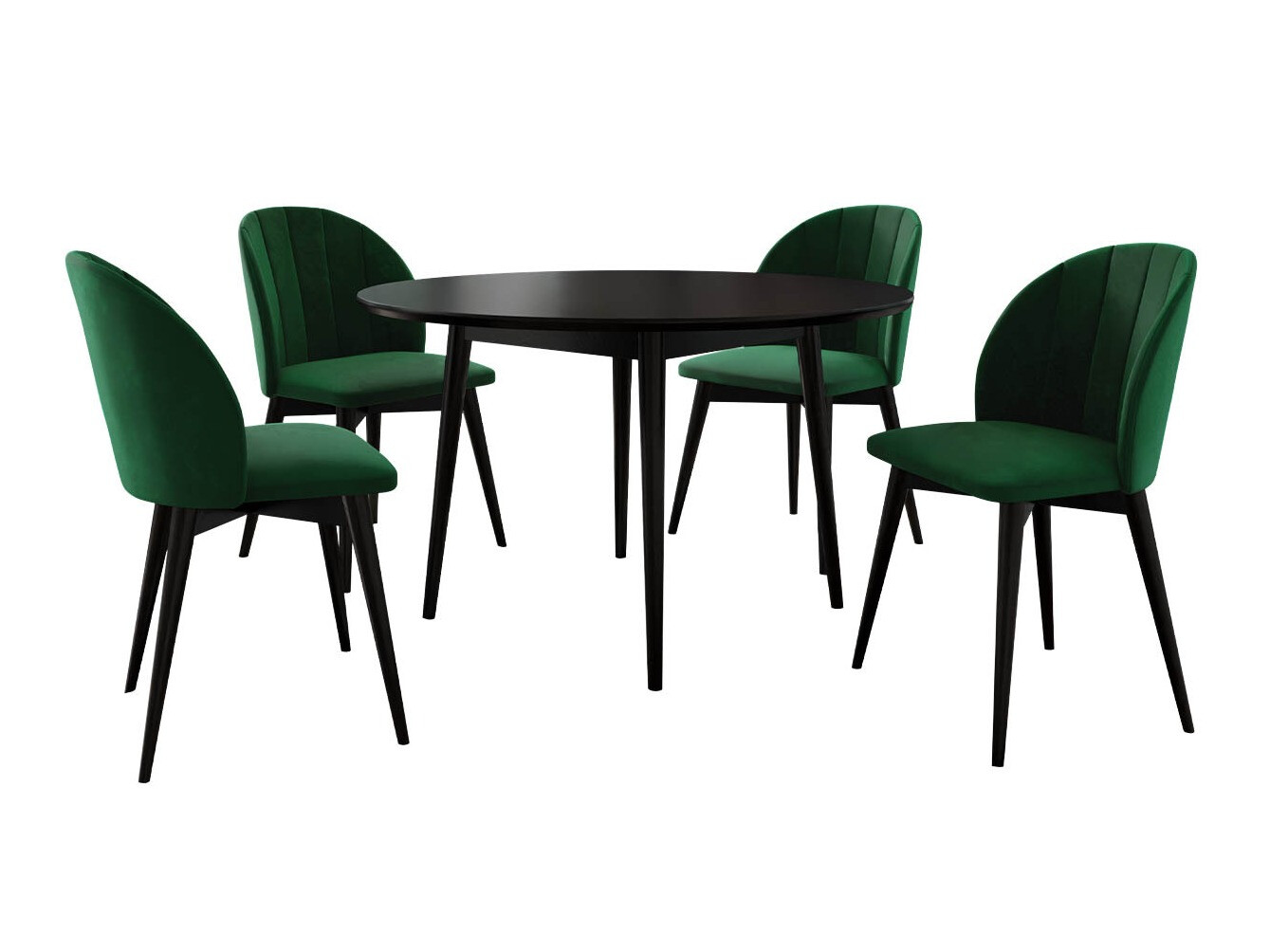 Étkezőgarnitúra Racine 127 (Fekete + Magic Velvet 2225)