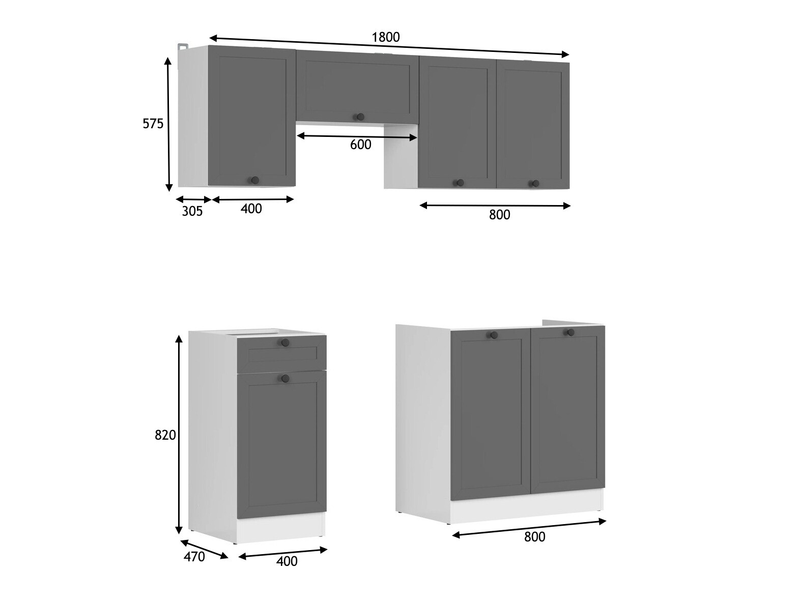 Moduláris konyha szett Classic Grey 118
