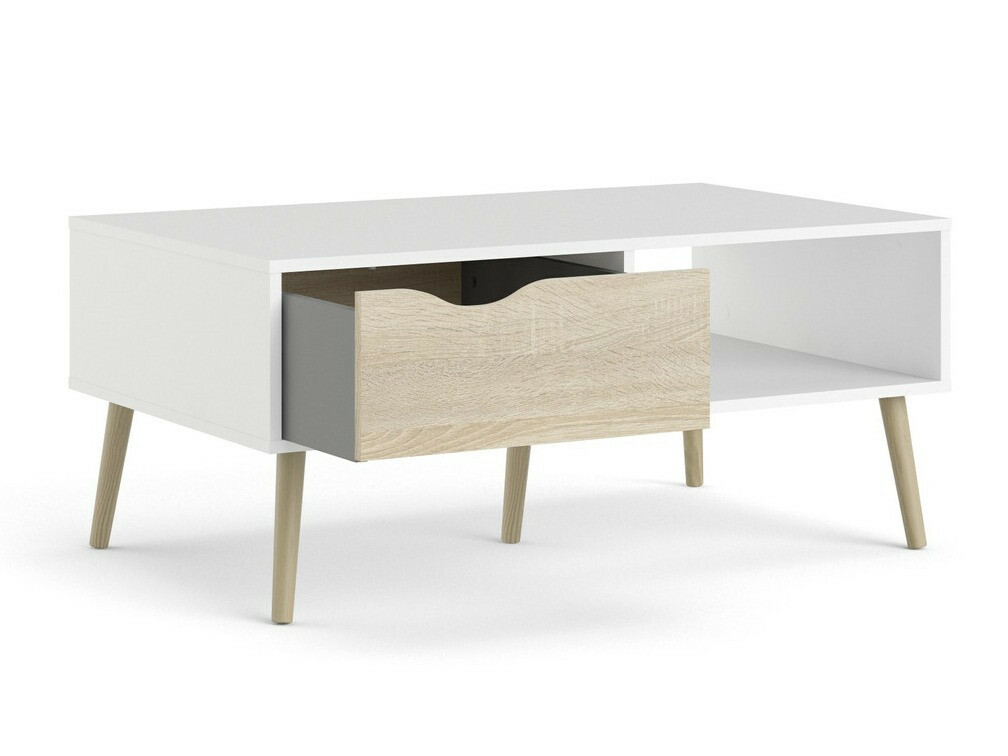 Dohányzóasztal Tustin P104 (Fehér + Tölgy)