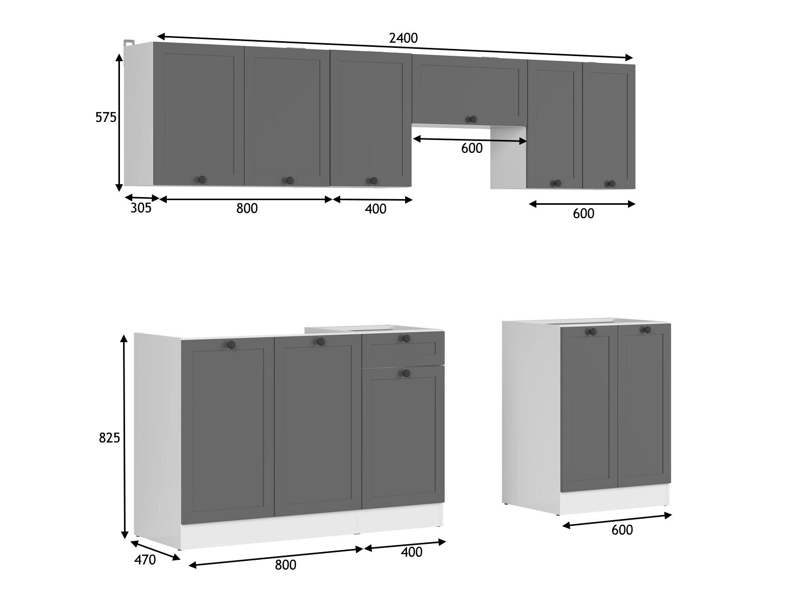Moduláris konyha szett Classic Grey 120