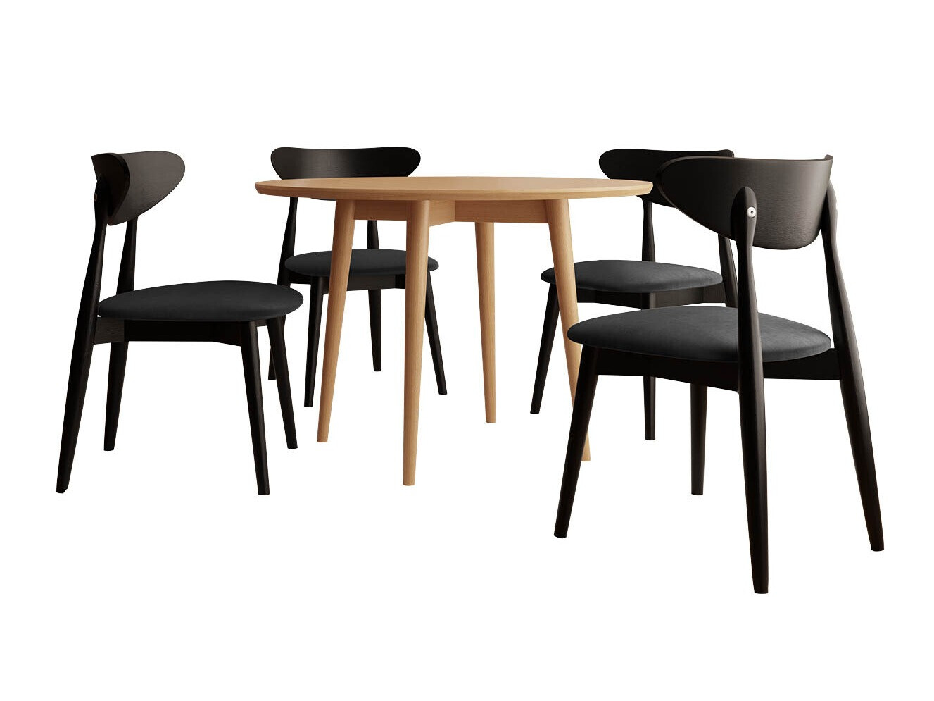 Étkezőgarnitúra Racine 124 (Fekete)