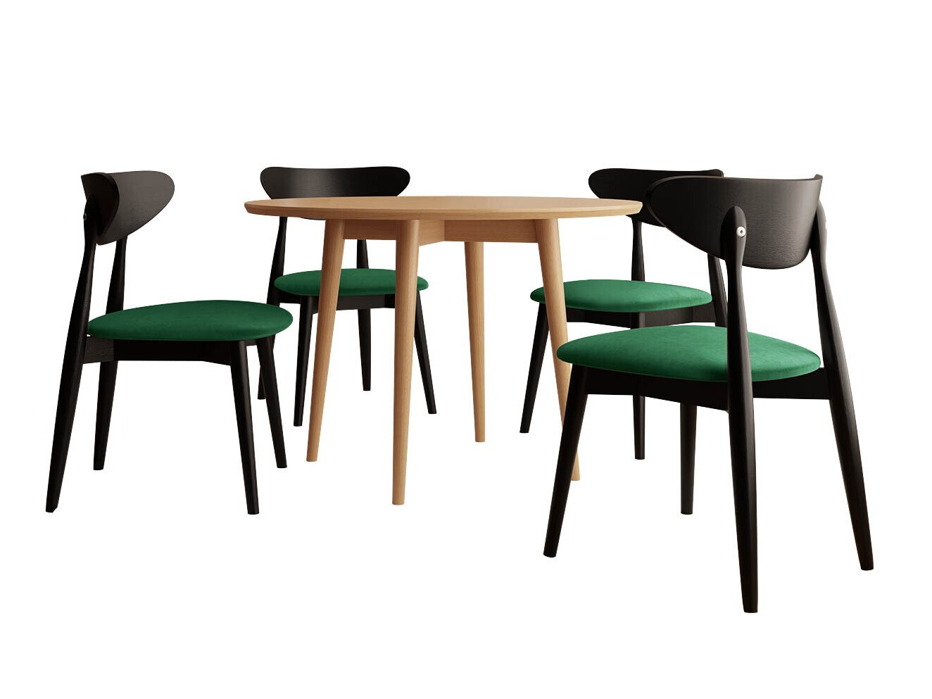 Étkezőgarnitúra Racine 124 (Fekete)