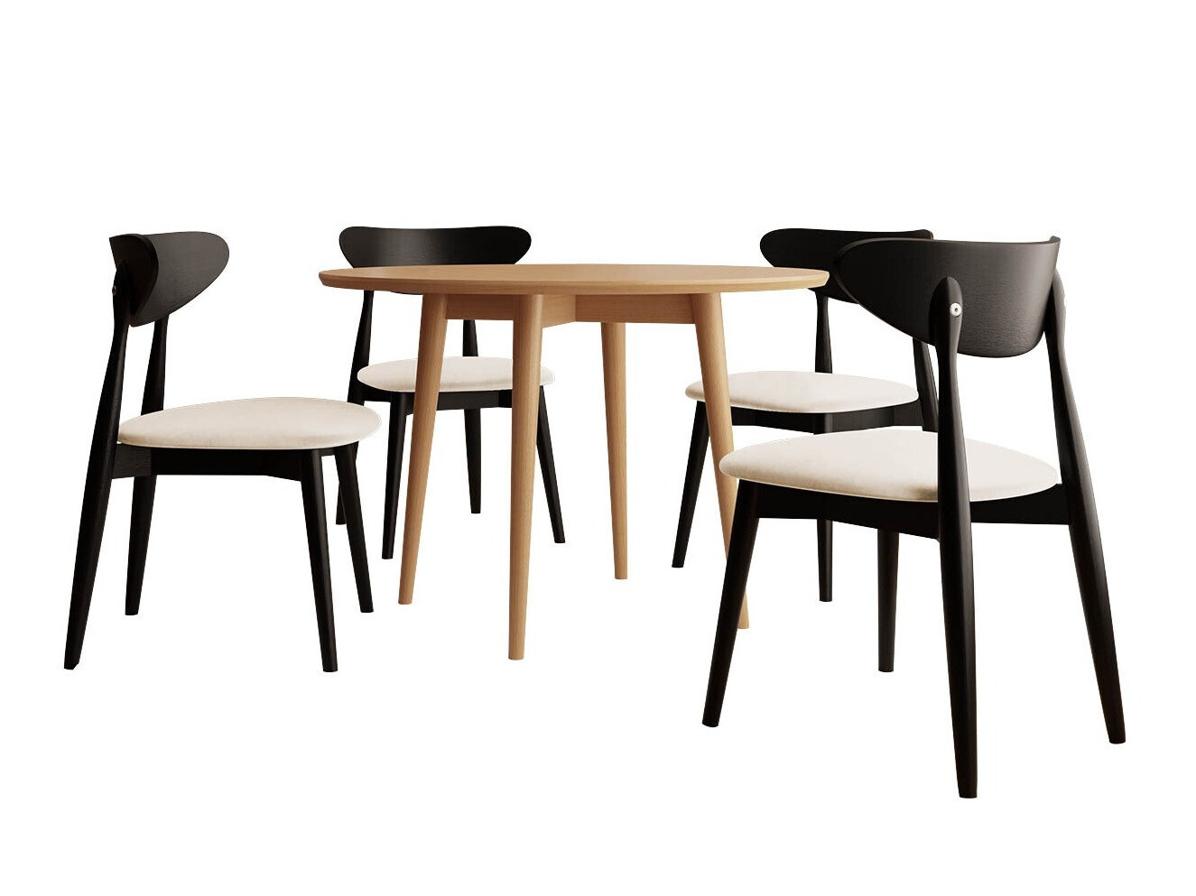 Étkezőgarnitúra Racine 124 (Fekete)