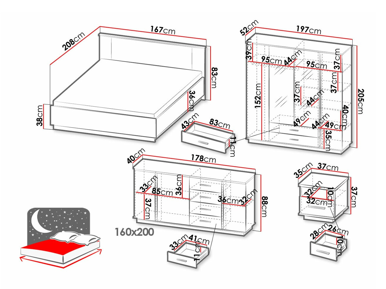 Hálószoba garnitúra Tenodeu 128