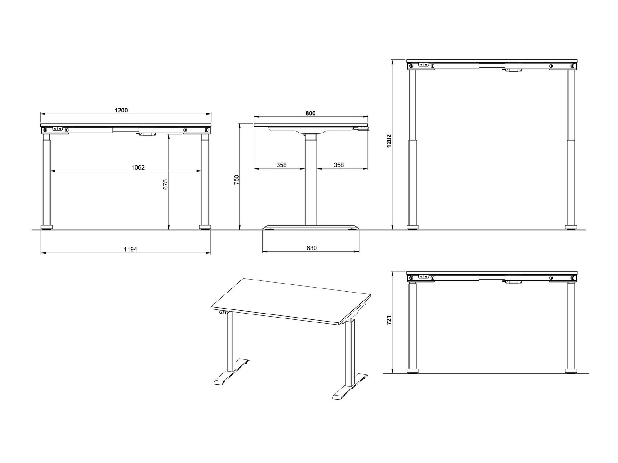 Állítható magasságú íróasztal Sacramento 417 (Navarra tölgy + Fehér)