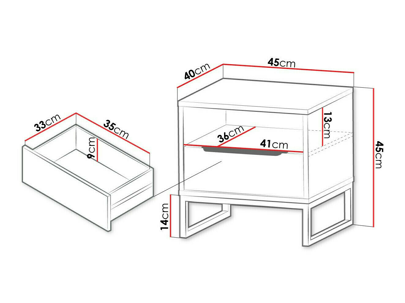 Éjjeliszekrény Romcama 107