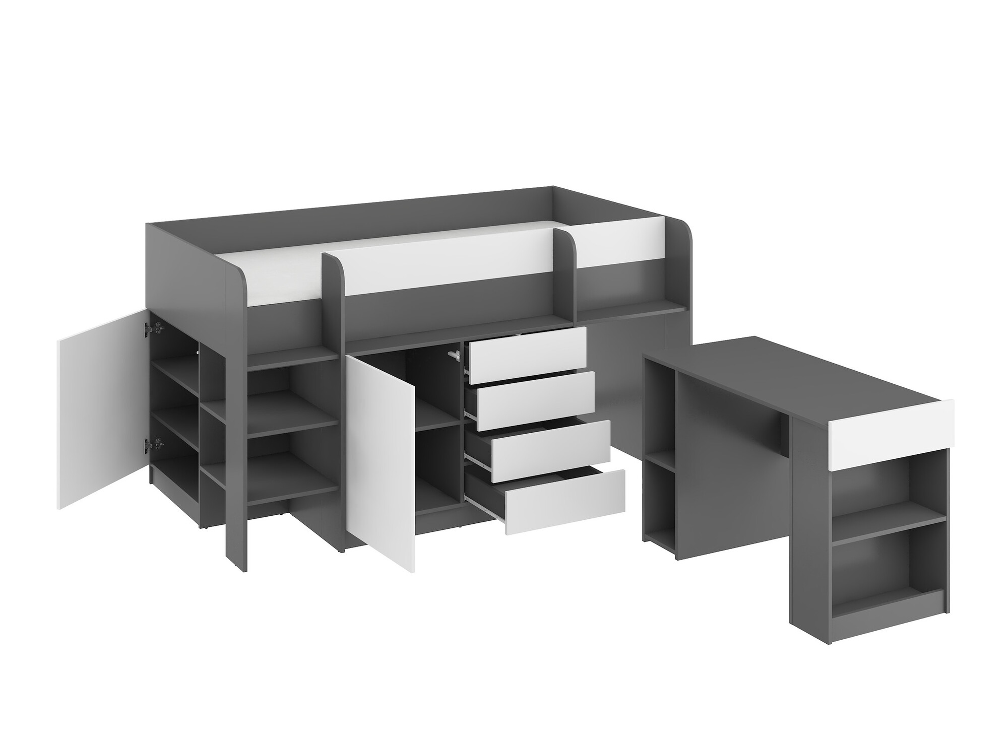 Galériaágy Gilroy 116 (Grafit + Fehér)