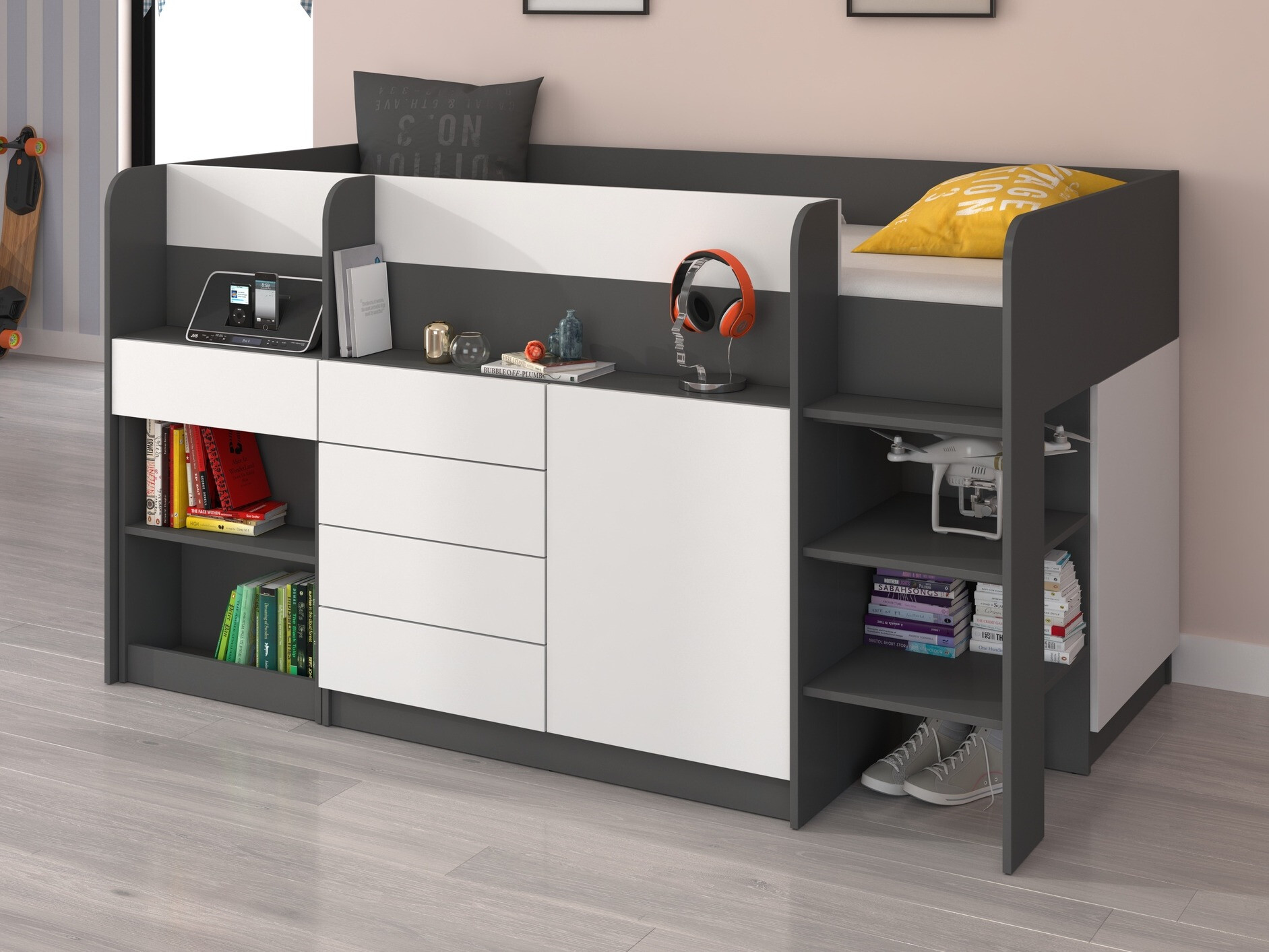 Galériaágy Gilroy 116 (Grafit + Fehér)