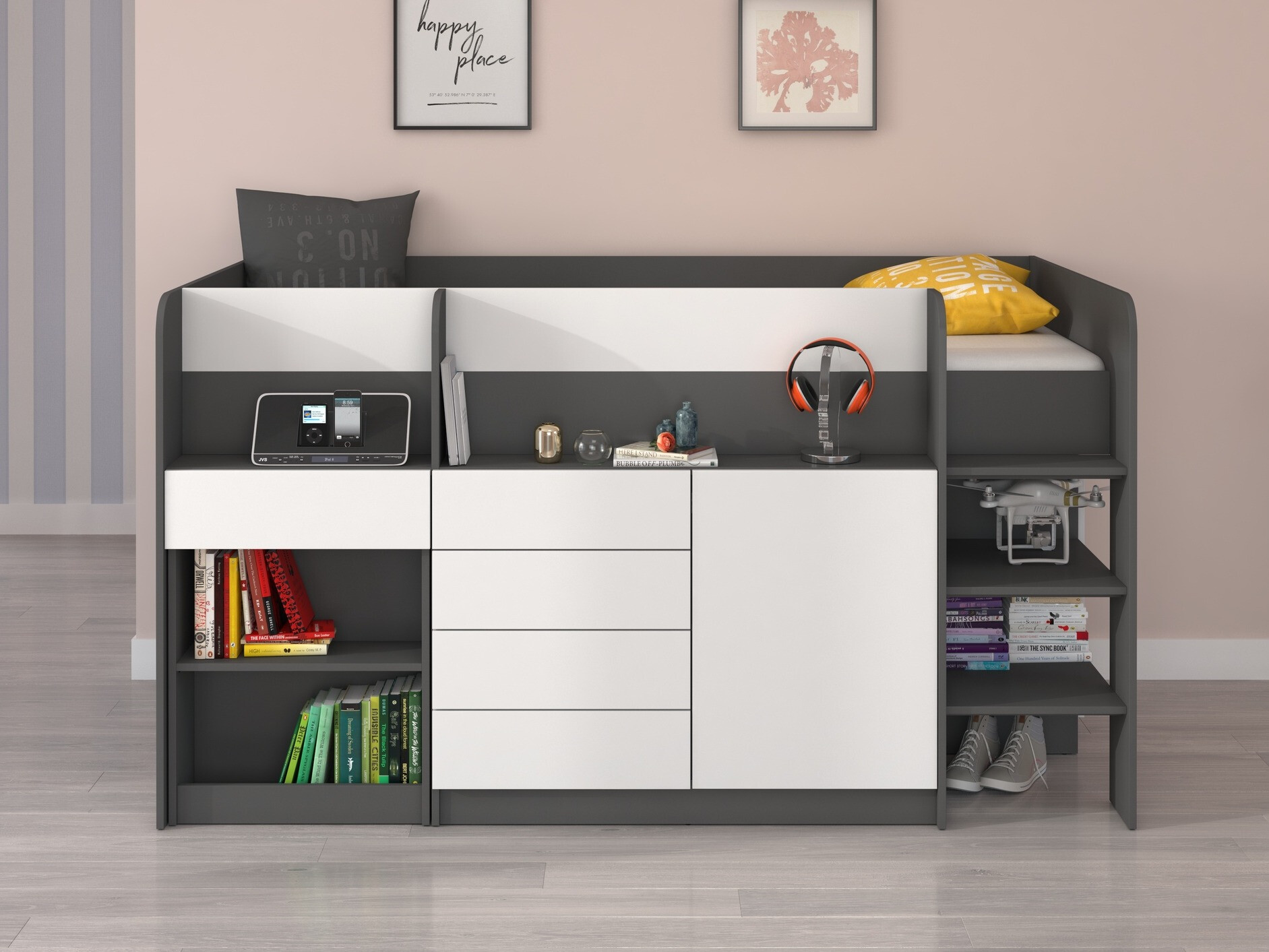 Galériaágy Gilroy 116 (Grafit + Fehér)