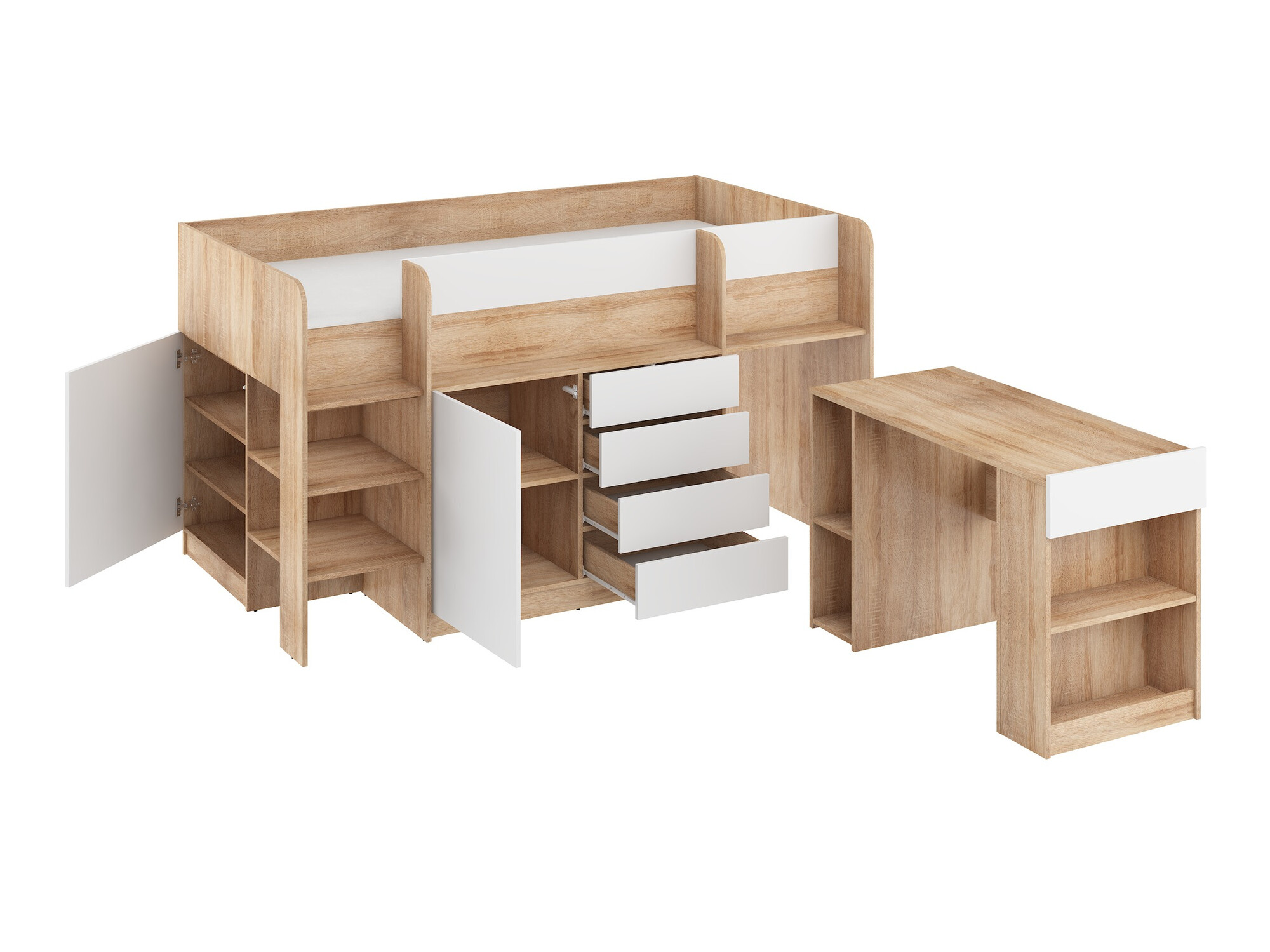 Galériaágy Gilroy 116 (Sonoma tölgy + Fehér)