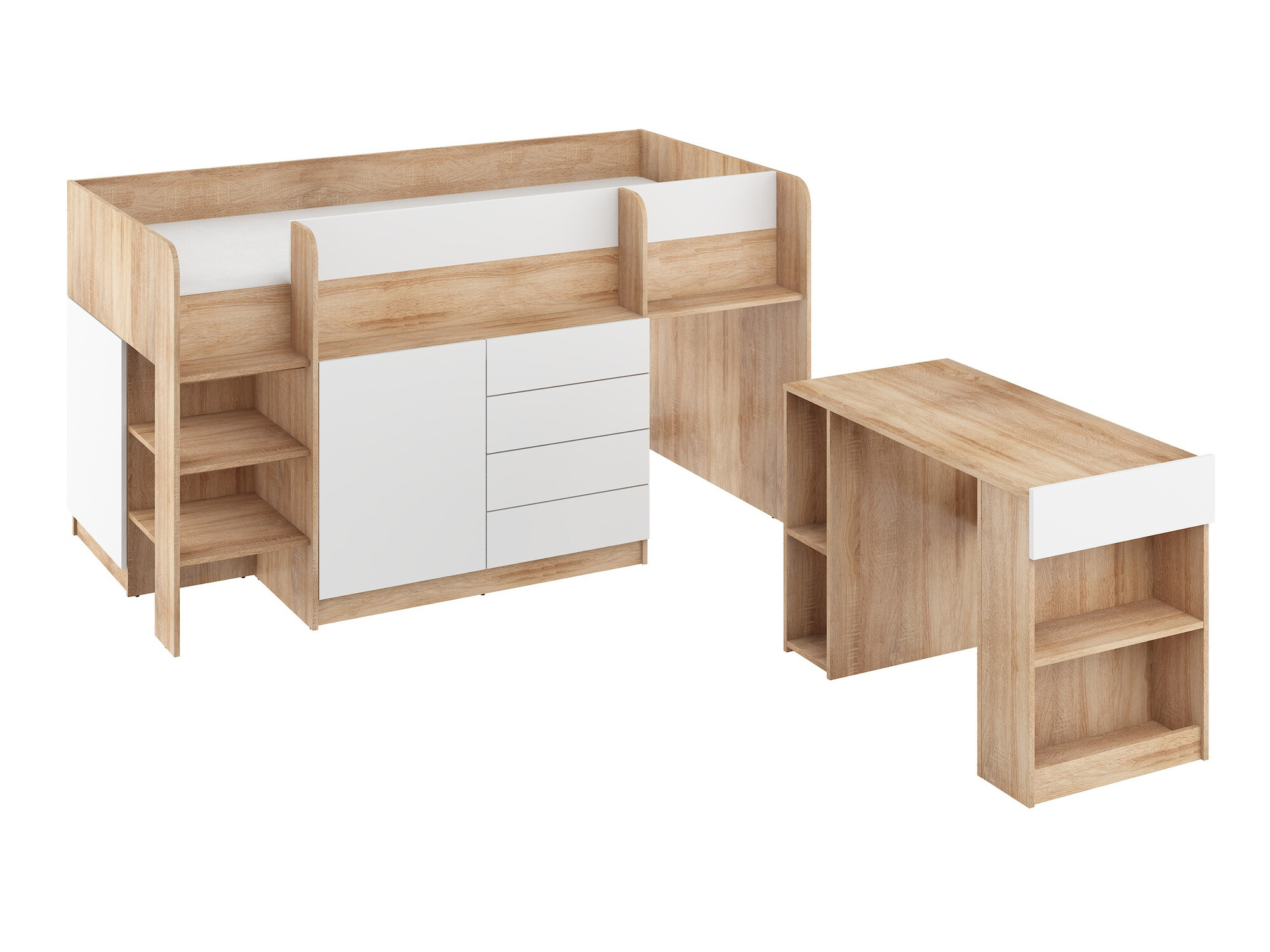 Galériaágy Gilroy 116 (Sonoma tölgy + Fehér)