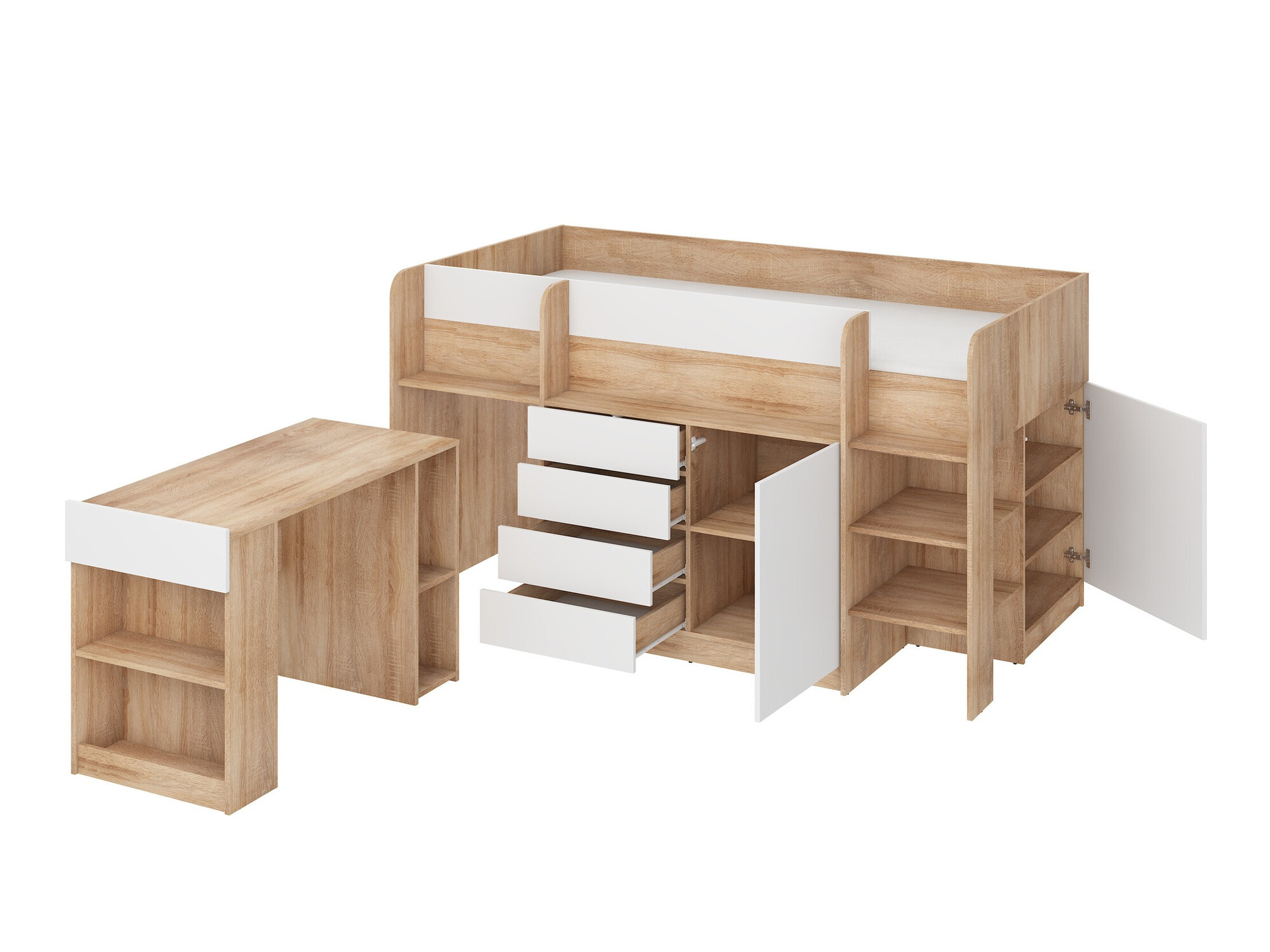 Galériaágy Gilroy 116 (Sonoma tölgy + Fehér)