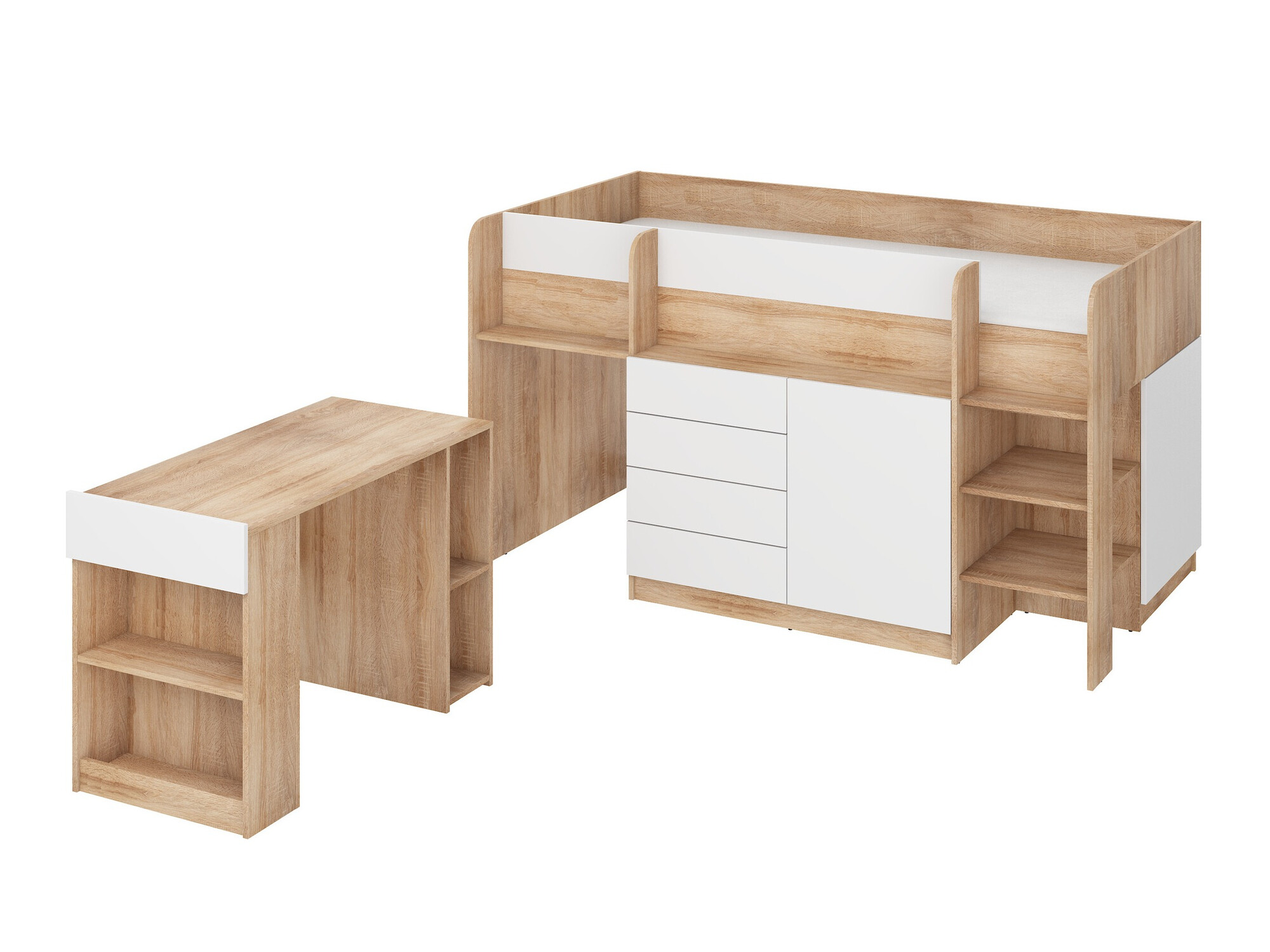 Galériaágy Gilroy 116 (Sonoma tölgy + Fehér)