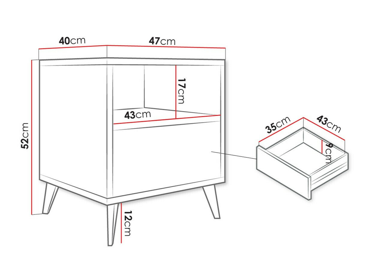 Éjjeliszekrény Comfivo Lomcali 107