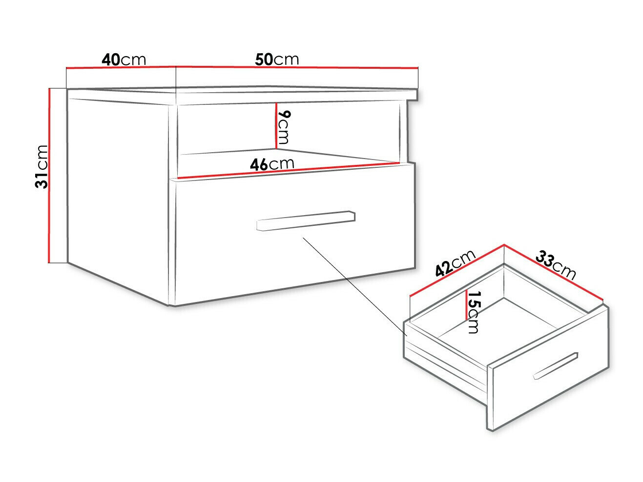 Éjjeliszekrény Comfivo Pastor