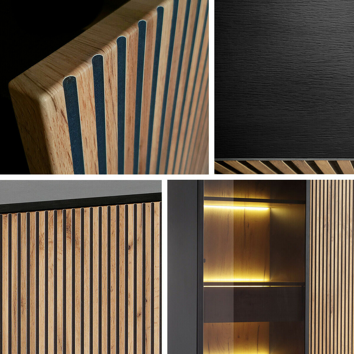 Szekrény Manal (Fekete + Wotan tölgy)