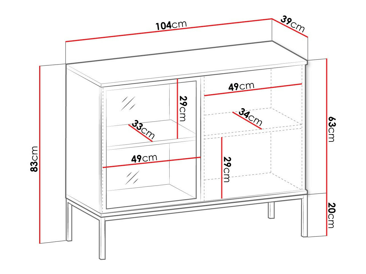Szekrény Soferi 107 (Fekete + Wotan tölgy)