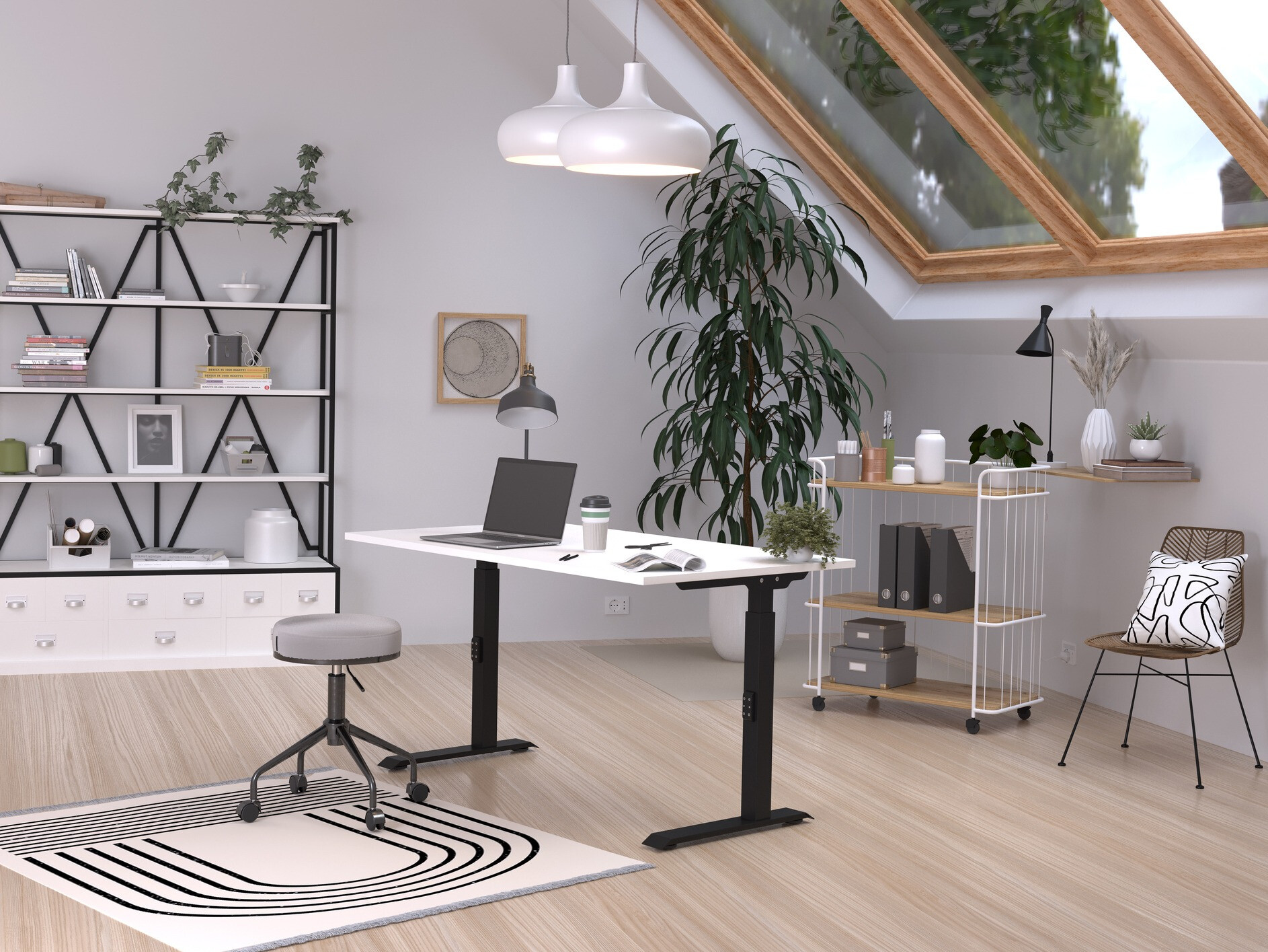 Íróasztal Sacramento 420 (Fehér + Fekete)