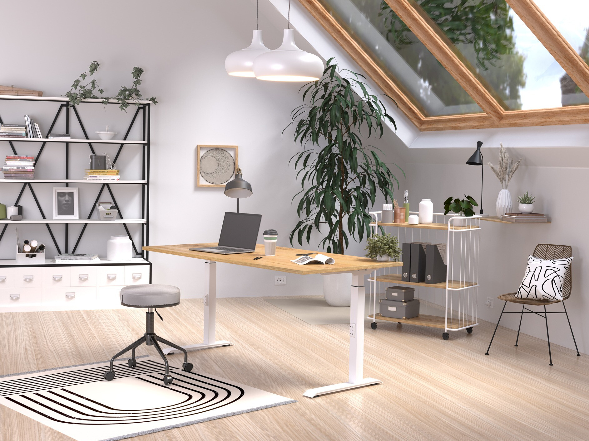 Íróasztal Sacramento 421 (Navarra tölgy + Fehér)