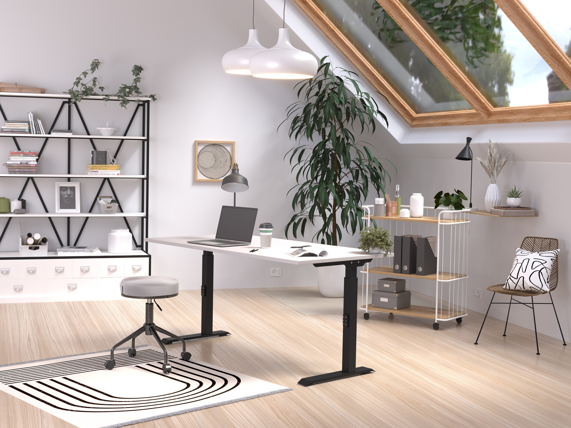 Íróasztal Sacramento 421 (Szürke + Fekete)