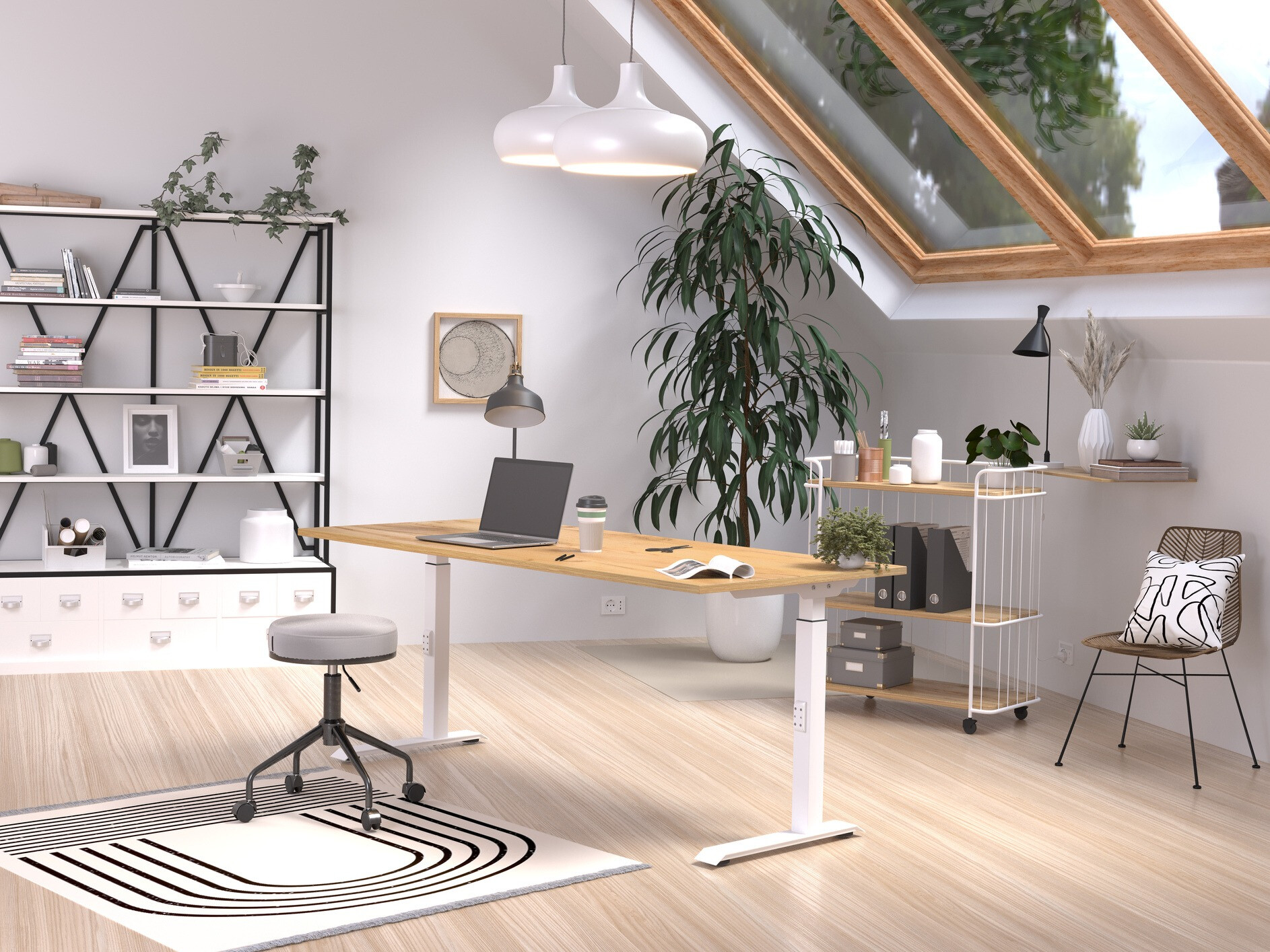 Íróasztal Sacramento 422 (Navarra tölgy + Fehér)