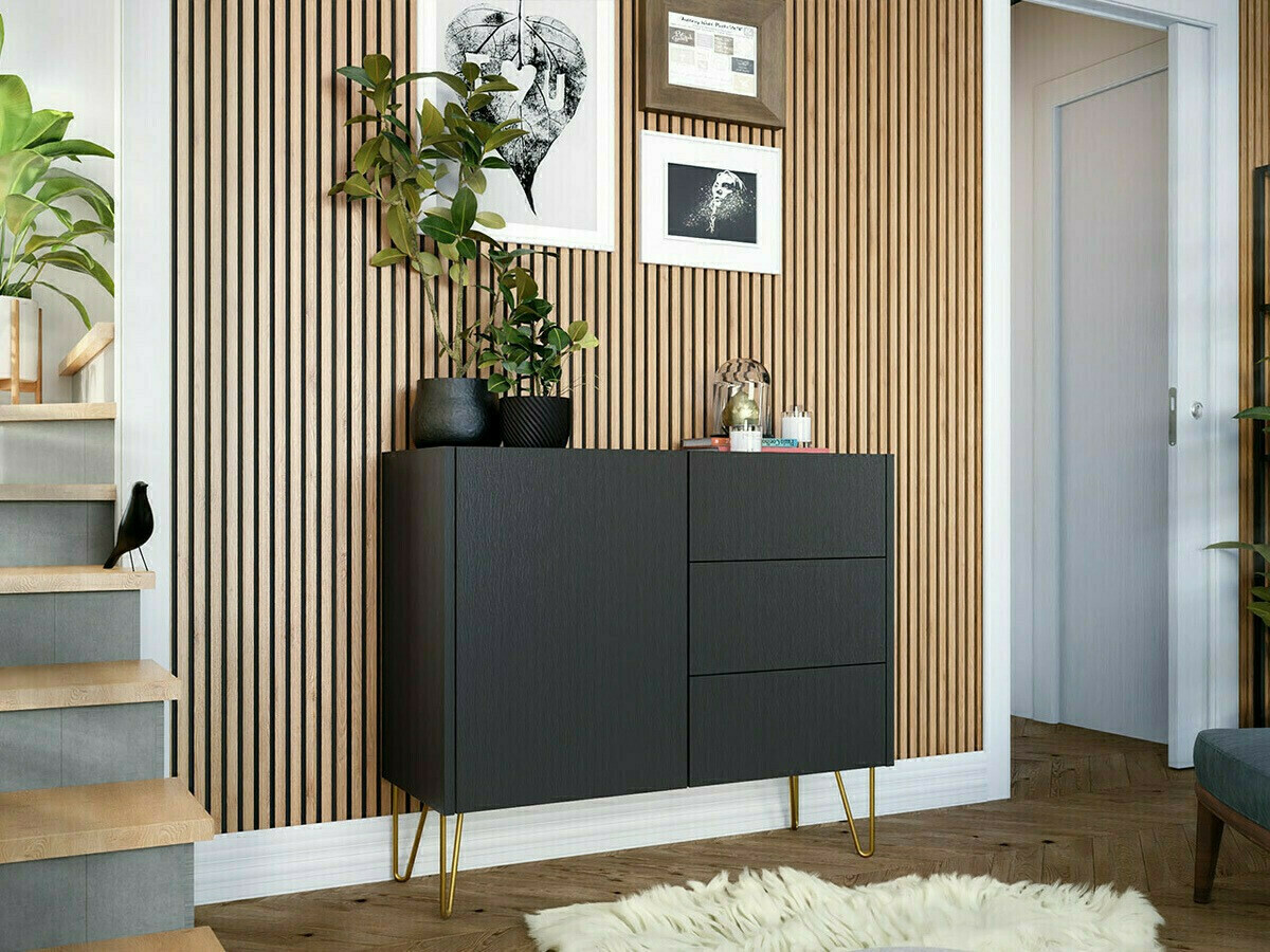 Komód Levdale 100 (Grafit + Fekete márvány)