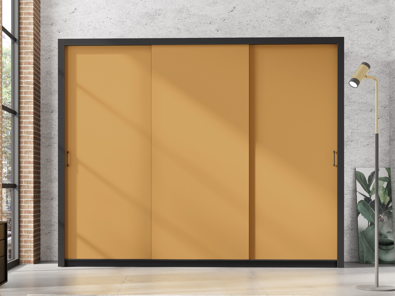 Gardróbszekrény Murrieta 193 (Fekete + Sárga)