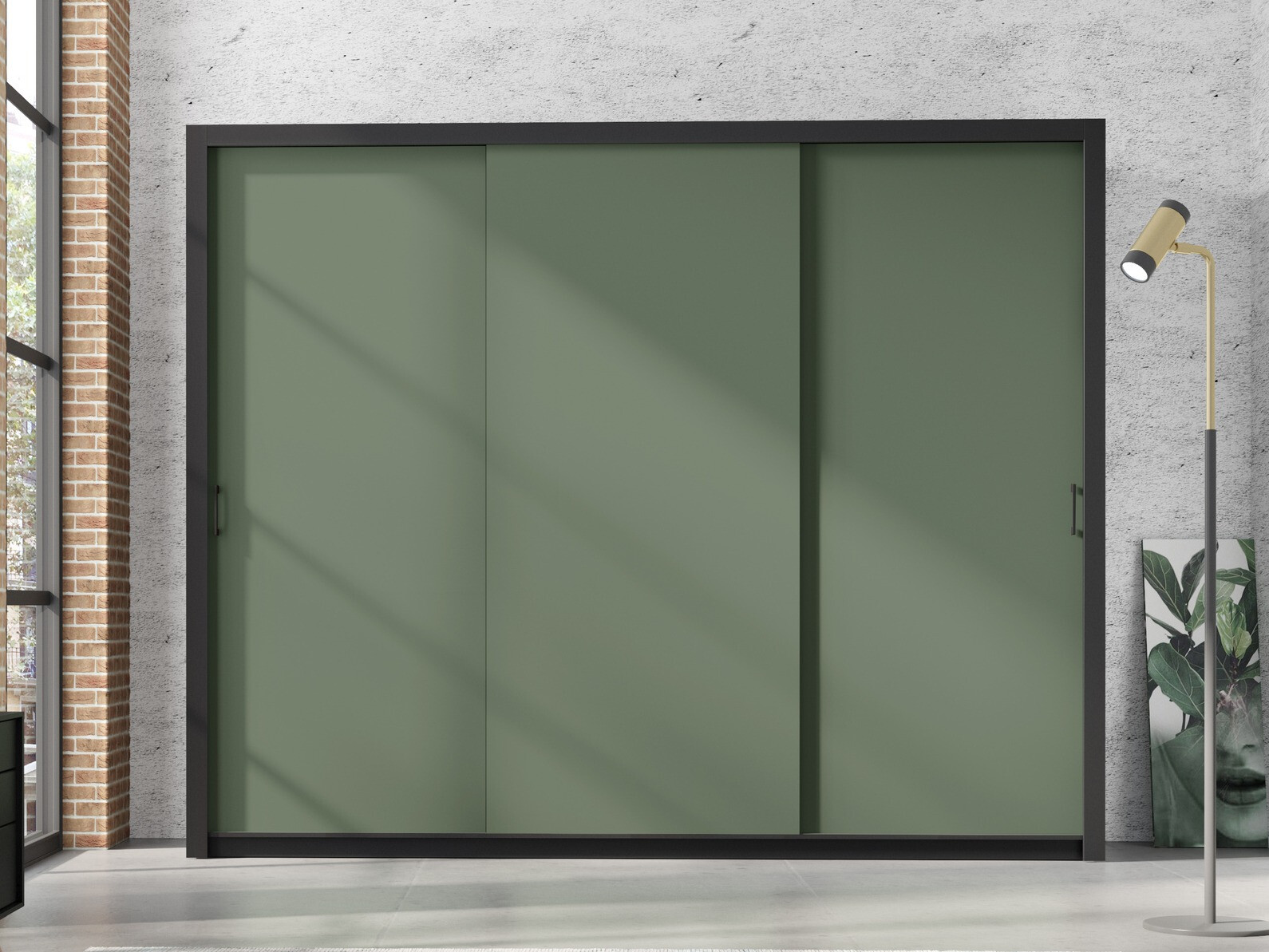 Gardróbszekrény Murrieta 193 (Fekete + Zöld)