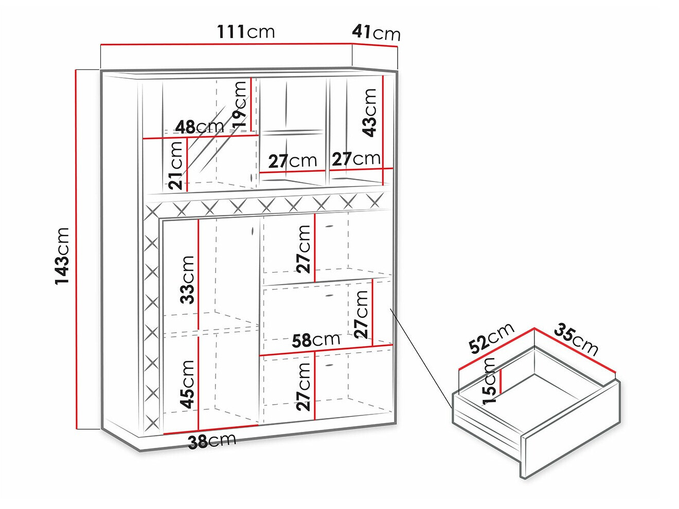 Könyvespolc Stanton J102
