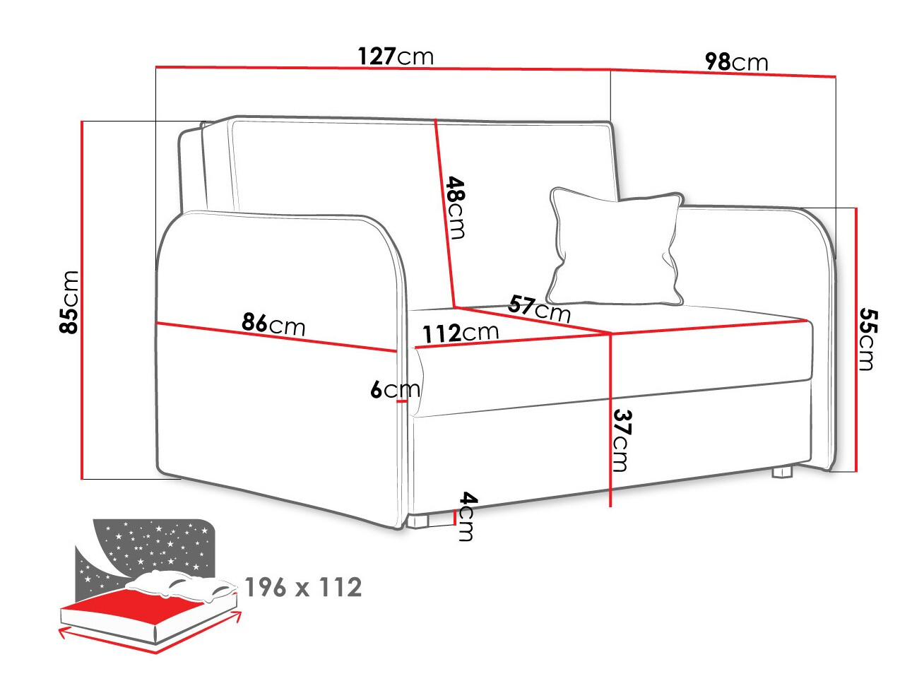 Kanapéágy Columbus 124 (Mono 235)