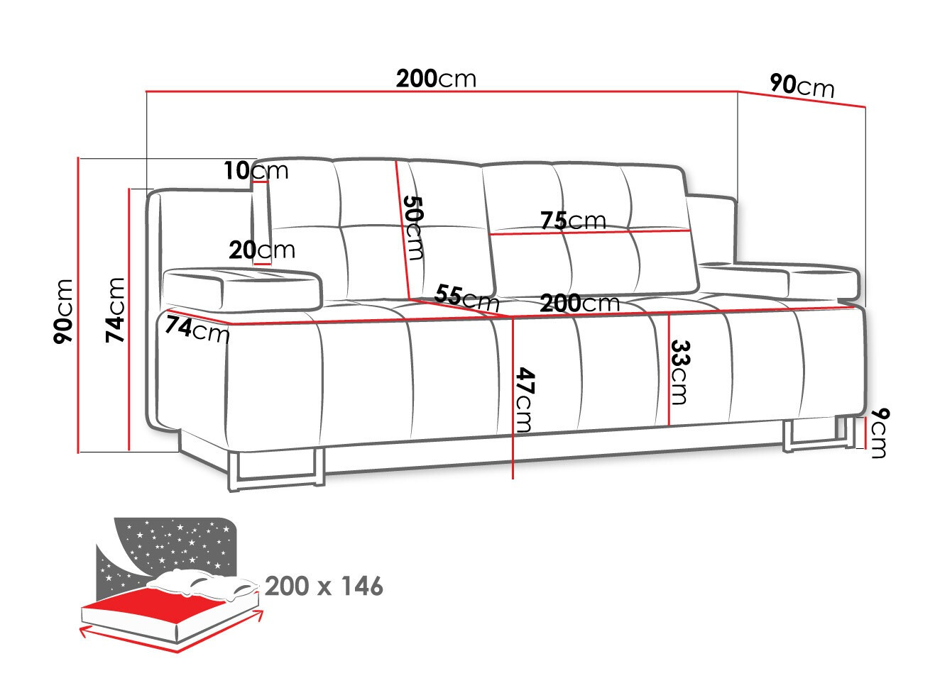 Kanapéágy Columbus 151 (Lux 11)