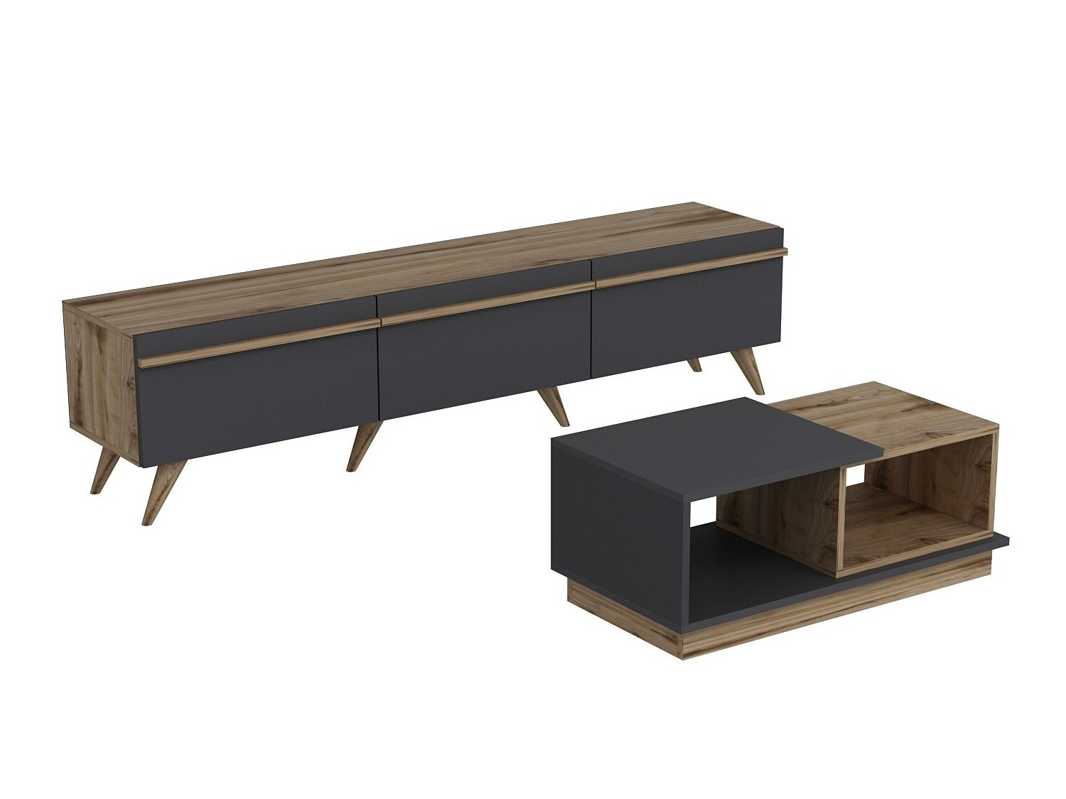 Nappali szett Kailua 1705 (Antracit + Tölgy)