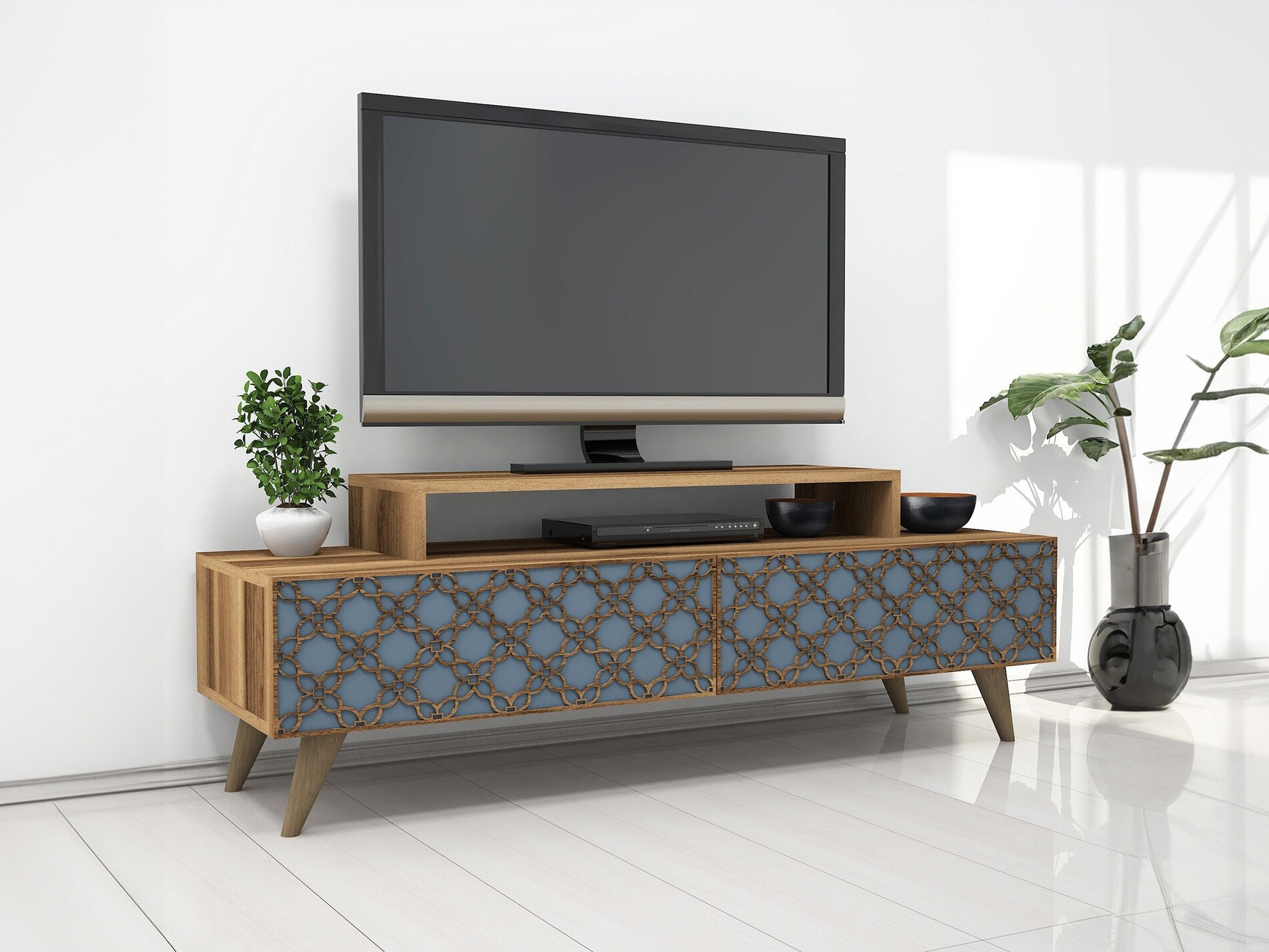 TV-állvány Kailua 160 (Dió + Kék)