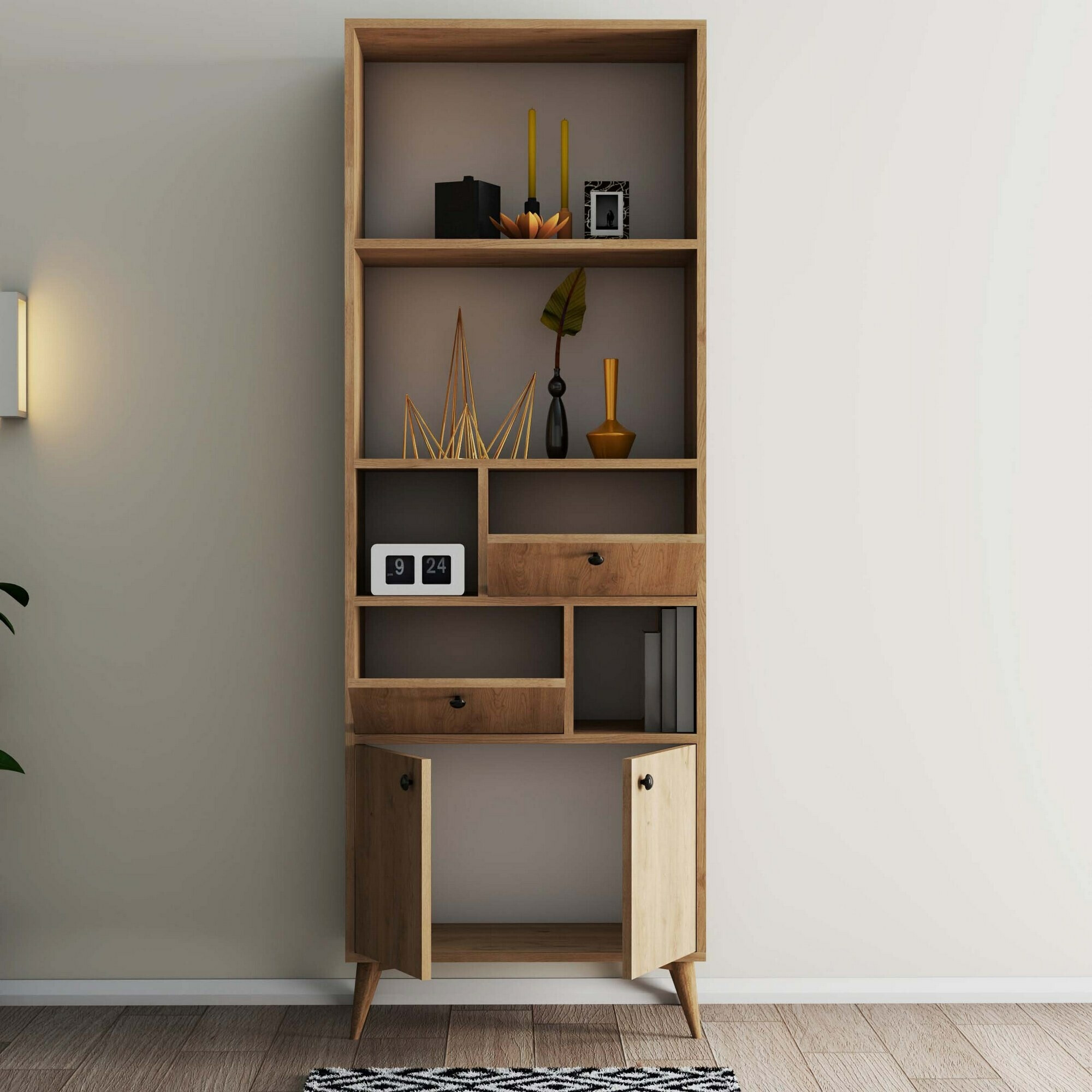 Könyvespolc Kailua 1737 (Tölgy)