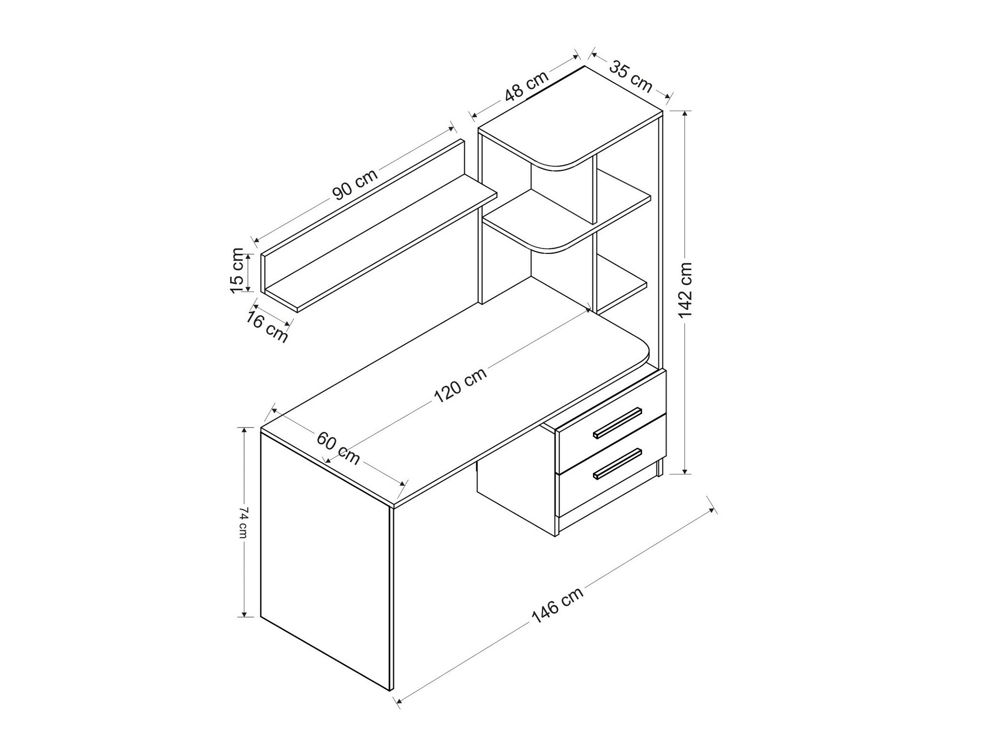 Íróasztal Kailua 1799