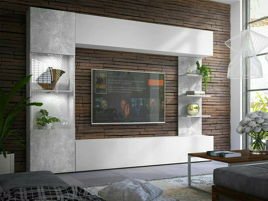 Nappali szett Comfivo 210 (Fehér + Beton)