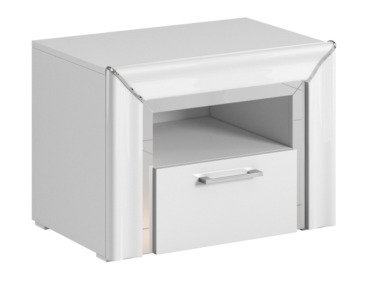 Éjjeliszekrény Levrema 100 (Fehér + Ezüst)