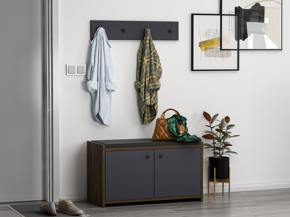 Előszoba garnitúra Kailua 1765 (Antracit + Sötét erdő)