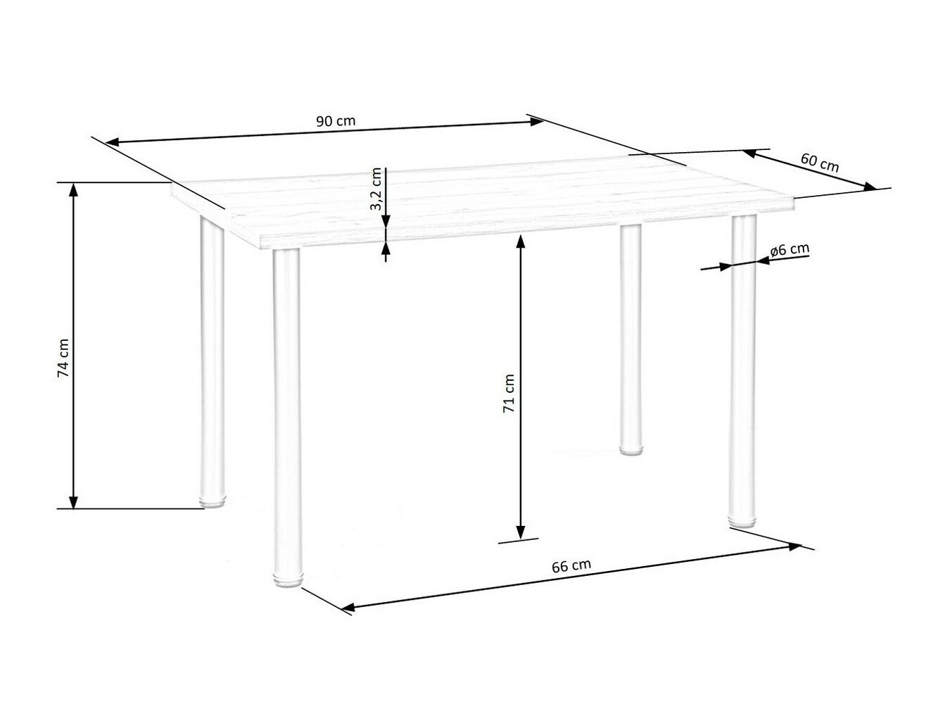 Asztal Houston 1062 (Wotan tölgy + Fekete)