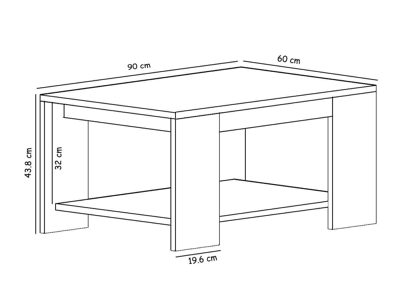 Dohányzóasztal Kailua 1815 (Fehér)