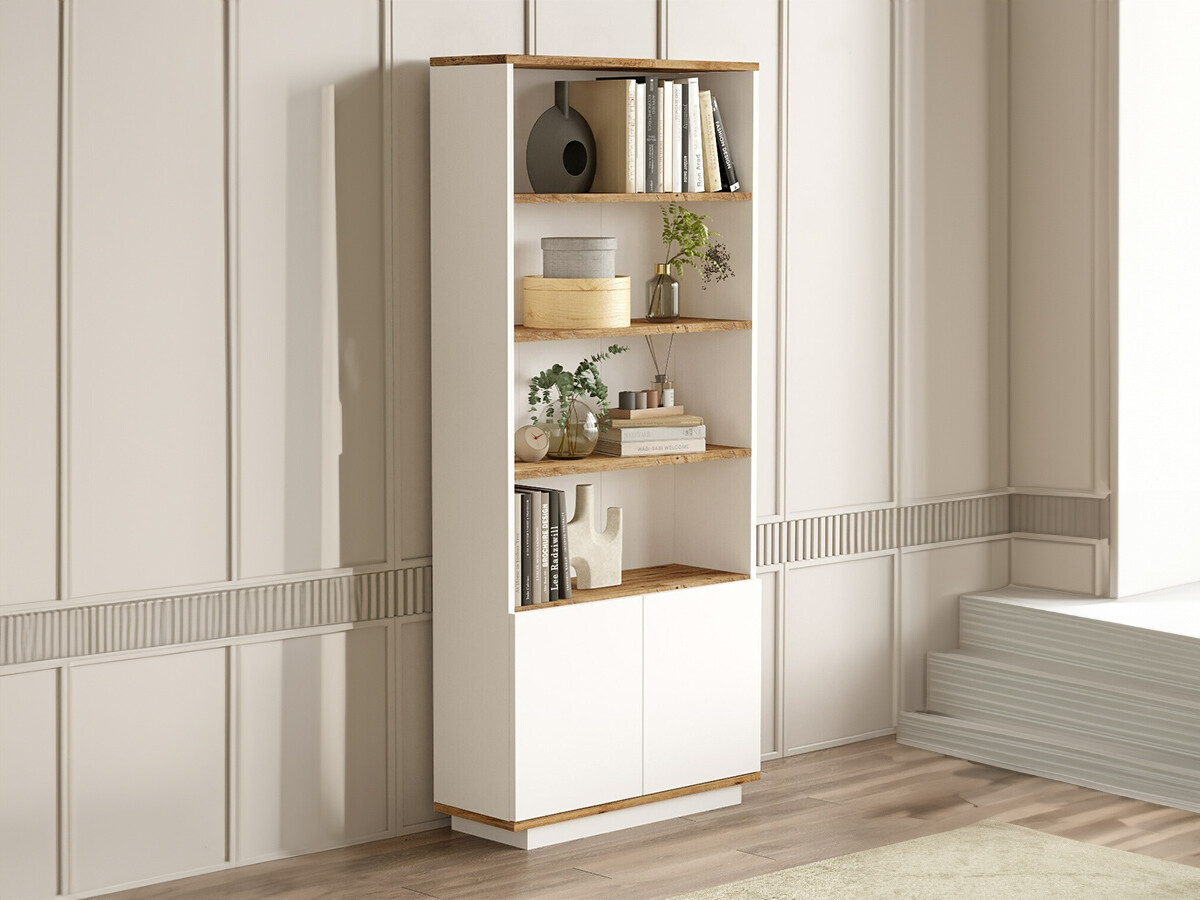 Könyvespolc Kailua 2659 (Fehér + Fenyő)