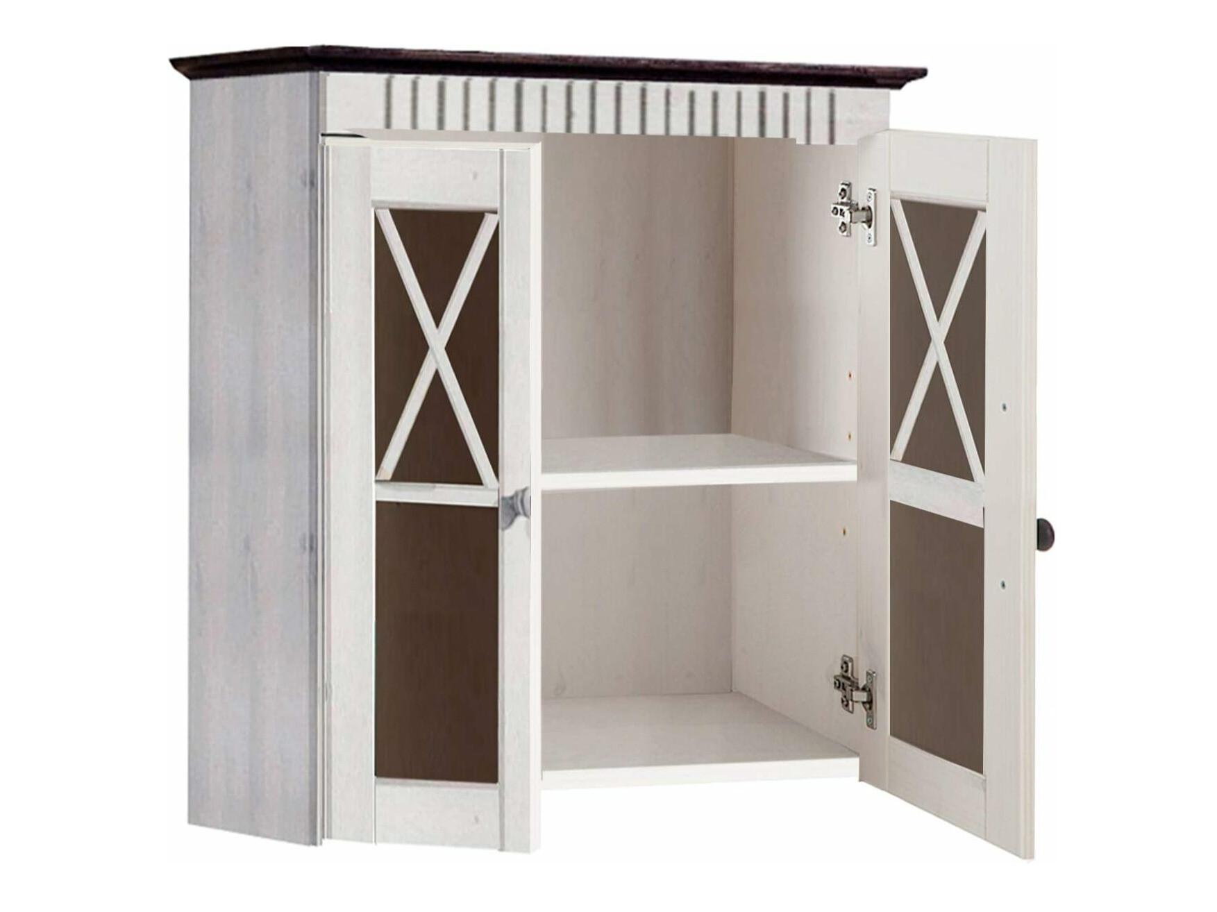 Fali fürdőszoba szekrény Deletri 102 (Fehér + Havana Tölgy)