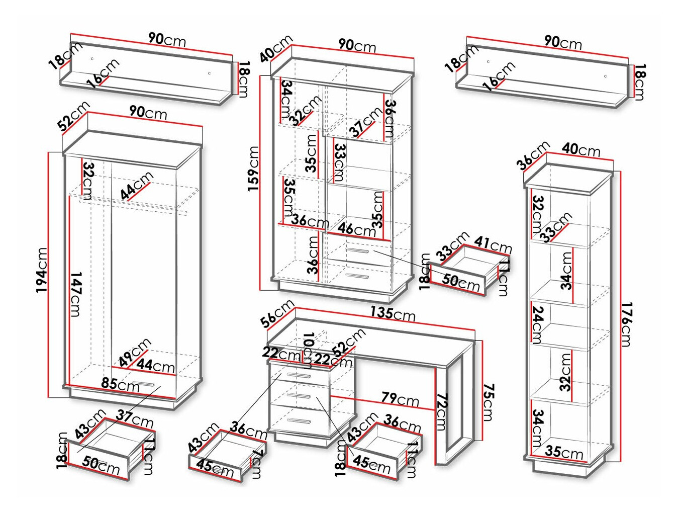 Otthoni iroda készlet Tenodeu 118