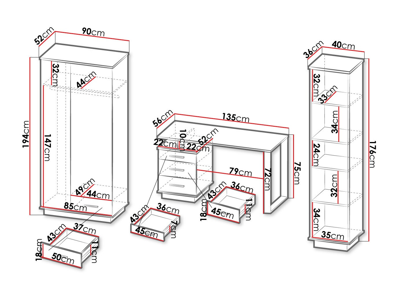 Otthoni iroda készlet Tenodeu 119