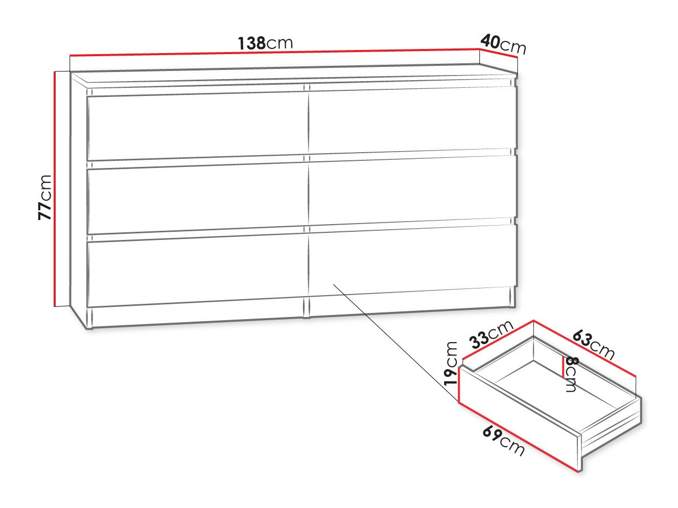 Komód Comfivo 161 (Fekete)